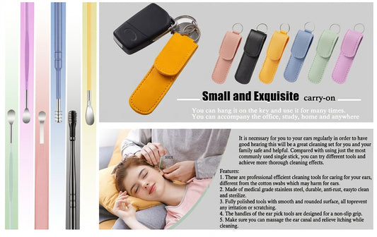 6-Pcs Ear Wax Removal Kit – Portable Spring Cleaner Set